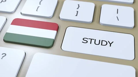 Hungary Study in Country Concept. Flag and Text 3D Animation Stock Footage 268259855