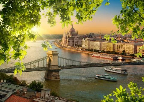 Hungary at sunset Stock Photos