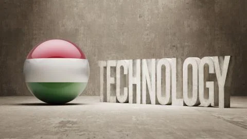 Hungary. Technology Concept. Illustrazione stock