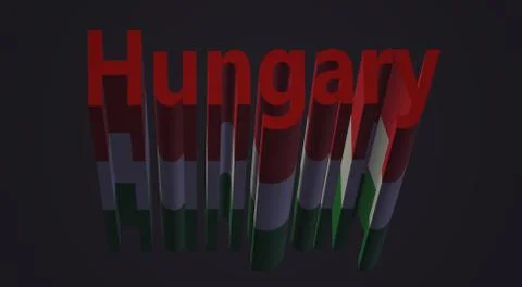 Hungary text, with national colors Stock Illustration
