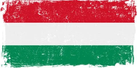 Hungary Vector Flag on White Stock Illustration