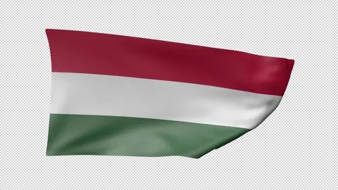Hungary Waving Flag Transparent Alpha Stock Footage 274432376