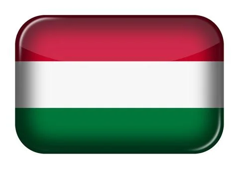 Hungary web icon rectangle button 스톡 일러스트