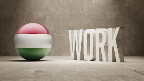 Hungary. Work Concept. Stock Illustration