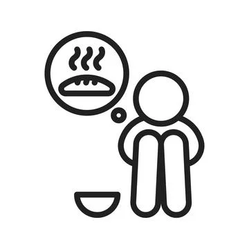 Hunger icon vector image. Stock Illustration