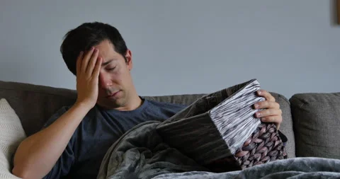 Hungover Man with Head Ache Stock Footage 232785065