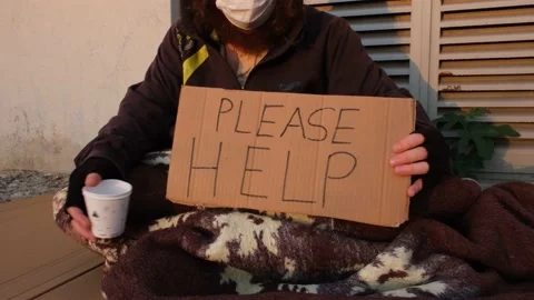 Hungry and homeless Stock Footage 237344227