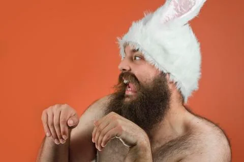 Hungry Bunny Man Stock Photos