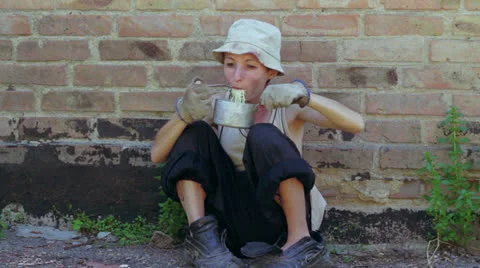 Hungry child eats macaronis Stock Footage 26638138