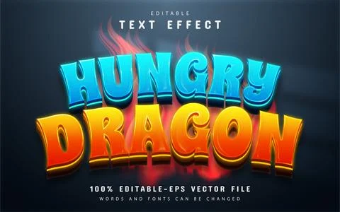 Hungry dragon editable text effect Stock Illustration