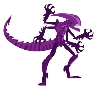 Hungry evil dark alien monster creature Stock Illustration