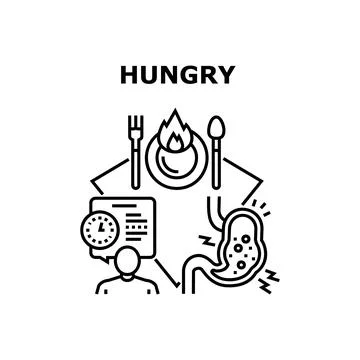 Hungry icon vector illustration Illustrazione stock