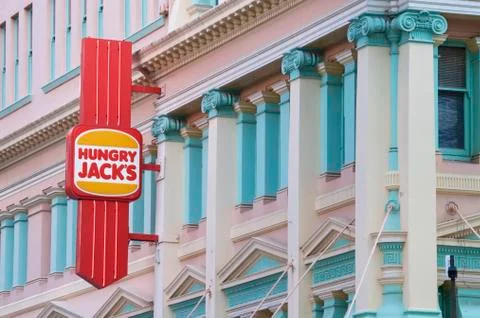 Hungry Jack's sign in Brisbane Stock Photos