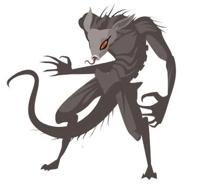 Hungry mad chupacabras creature Stock Illustration