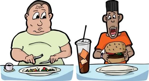 Hungry Men Stock Illustration