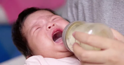 Hungry newborn child crying out for its Stock Video Pond5