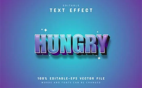 Hungry text - 3d blue gradient text effect Stock Illustration