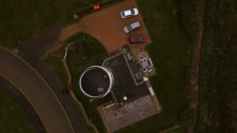 Hunstanton Lighthouse Aerial Topdown Stock Footage 129662488