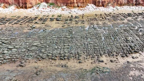 Hunstanton rock pools and cliff face Stock Footage 331812161