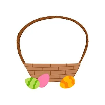 Hunt basket easter cartoon vector illustration Stock Illustration