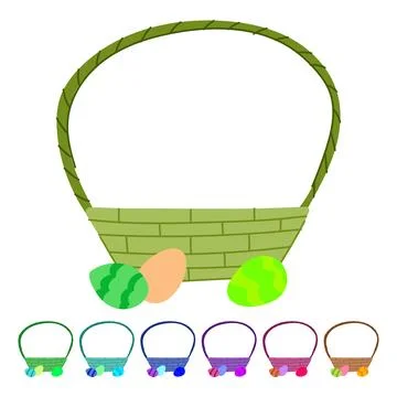 Hunt basket easter vector cartoon graphic Stock Illustration