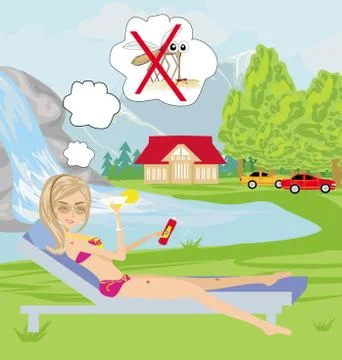 Hunt for mosquitoes Stock Illustration