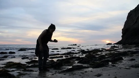 The hunt for shells Stock Footage 83175806