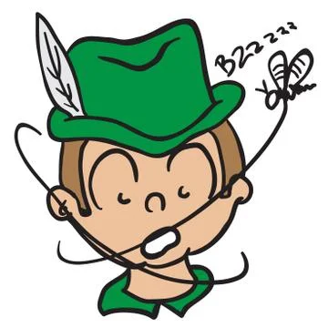 Hunter attacked by bee Stock Illustration