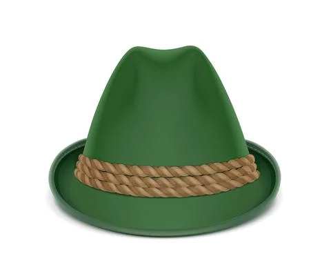 Hunter cap. Traditional Tyrolean hat, Isolated on white background. Eps10 vec Stock Illustration