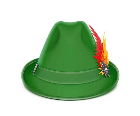 Hunter cap. Traditional Tyrolean hat. Vector illustration. Illustrazione stock