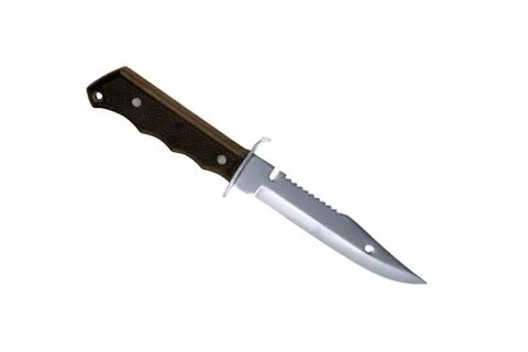 Hunter combat hand made knife isolated Stock Photos