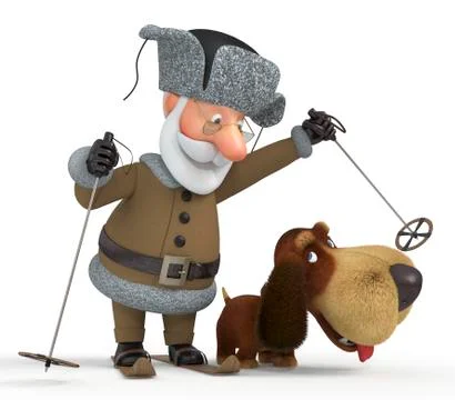 The hunter with a dog Stock Illustration