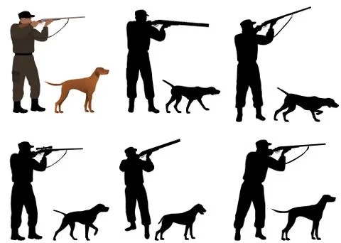 Hunter with dog Stock Illustration