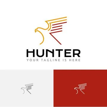 Hunter Eagle Falcon Hawk Abstract Line Logo Stock Illustration