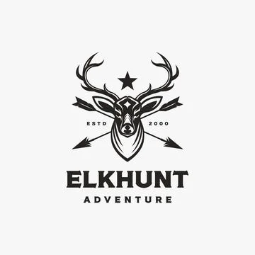 Hunter elk logo vector on white background Stock Illustration