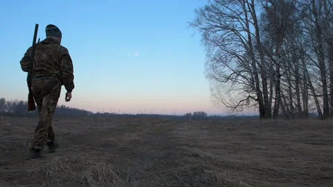The hunter is on the field. Stock Footage 106885948