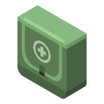 Hunter first aid kit icon, isometric style Stock Illustration