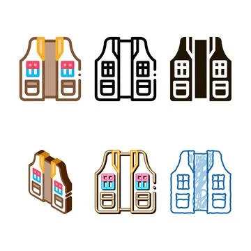 Hunter forms vest icon vector outline Stock Illustration