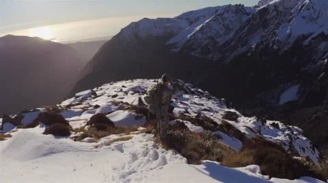 Hunter glassing for animal. Stock Footage 49831003