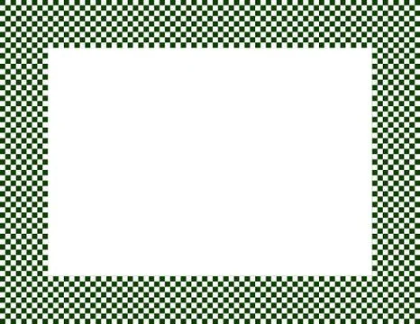 Hunter green and white checkered frame Stock Illustration