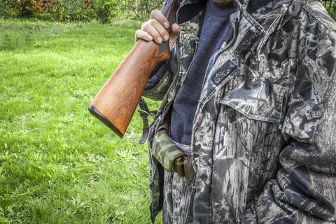 A hunter with a gun Foto stock
