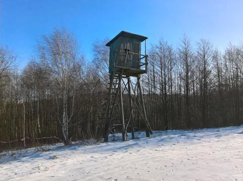 Hunter Hide Winter Stock Photos