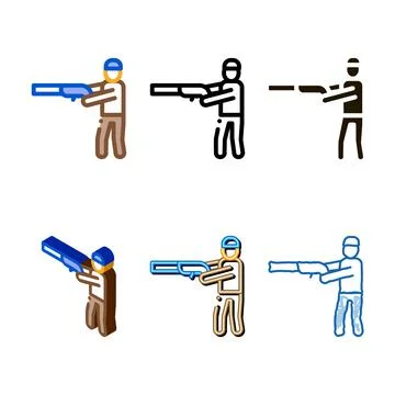 Hunter hunting styles icon vector outline Stock Illustration