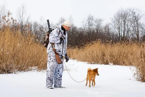 Hunter looking for trail Stock Photos