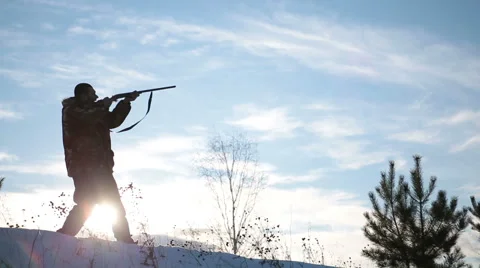 Hunter makes up shot Stock Footage 45319874