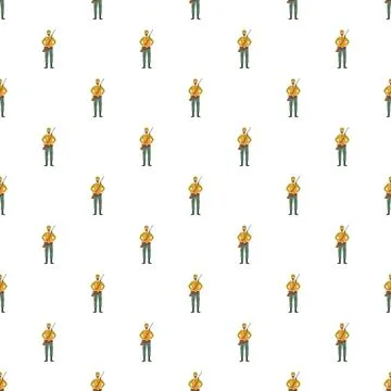 Hunter man with rifle seamless pattern background 스톡 일러스트