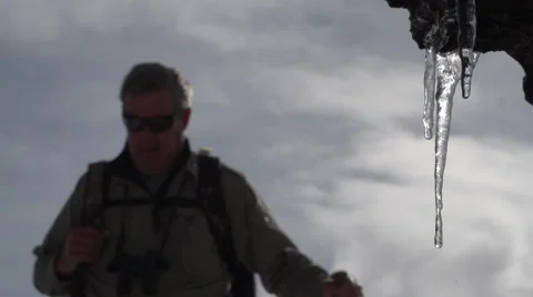 Hunter on mountain. Stock Footage 49793272