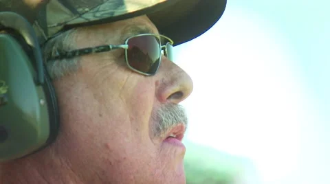 Hunter observing while dove hunting Stock Footage 54591682