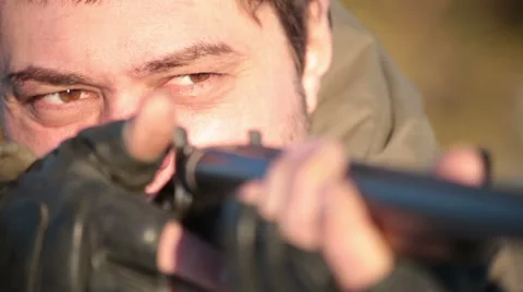 Hunter shoots Stock Footage 45319862