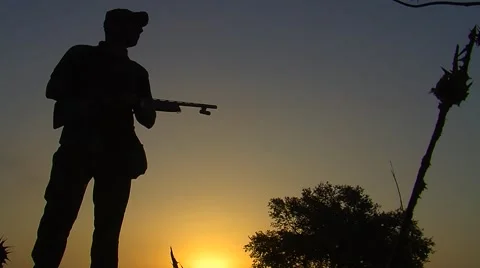 Hunter silhouette Stock-Footage 54689747